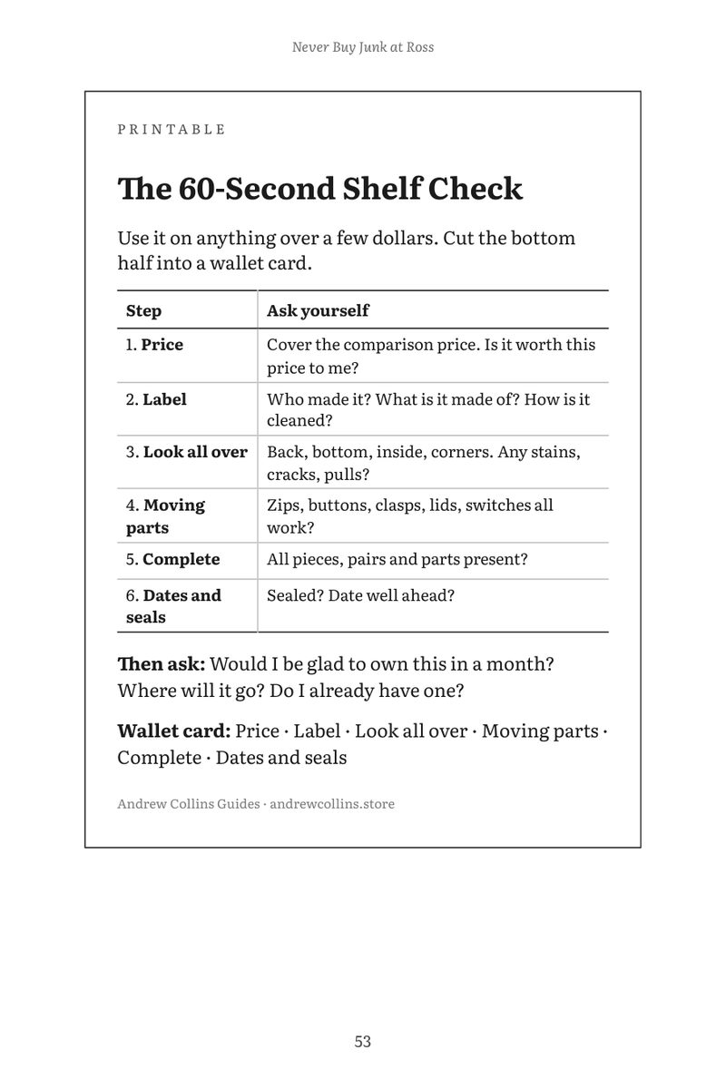 The 60-Second Shelf Check printable